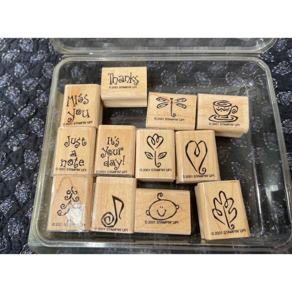 Stampin’ Up! Rubber Stamp Set Year Round Cheer 12 Stamps 2001